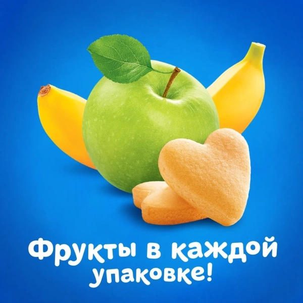 Пюре Агуша яблоко-банан-печенье 90г с 6месяцев
